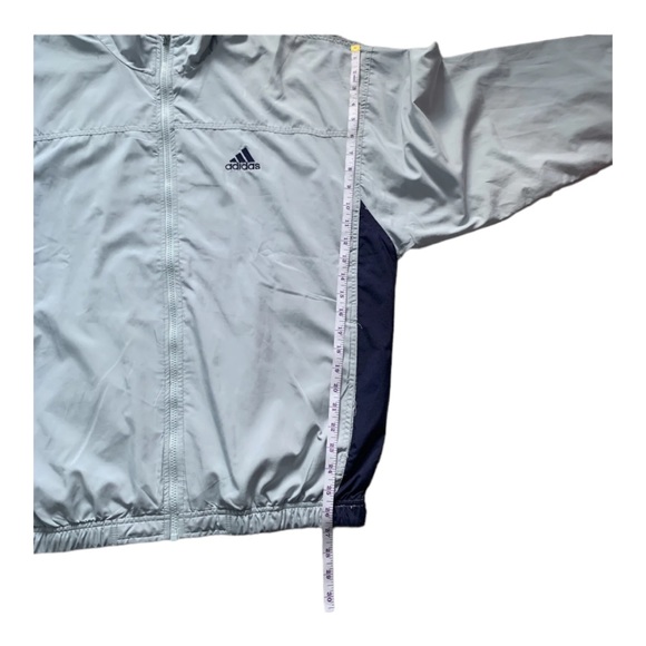 Adidas Track Jacket Mens 42/44 Large Full Zip Powder Blue Long Sleeve - Picture 6 of 10
